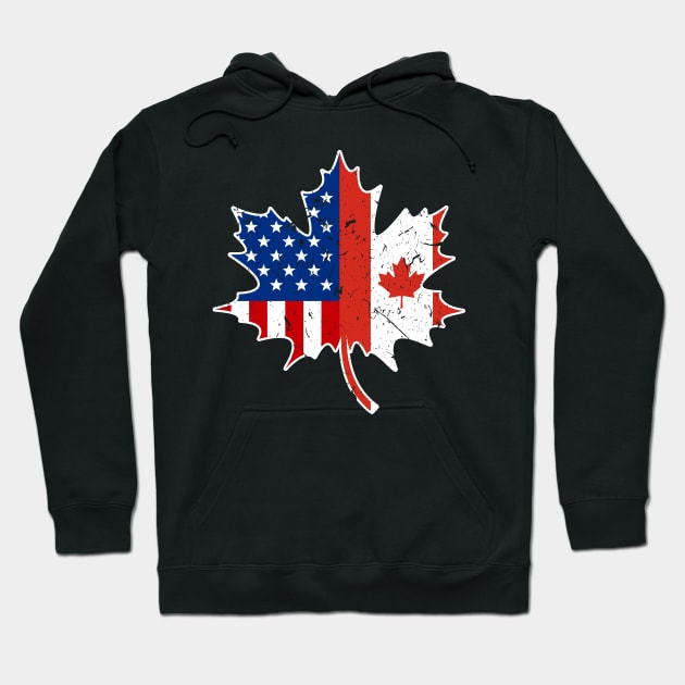 Maple Leaf Proud Canadian American Canada Flag Hoodie by Humbas Fun Shirts